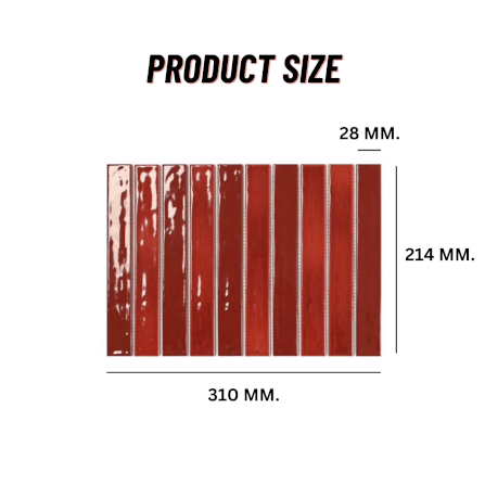 โมเสค TIMELESS TILES รุ่น PAINTIO 31 X 21.4 ซม. สีแดง ผิวเงา_1